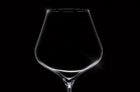 Close-up on a silhouette of a wine glass