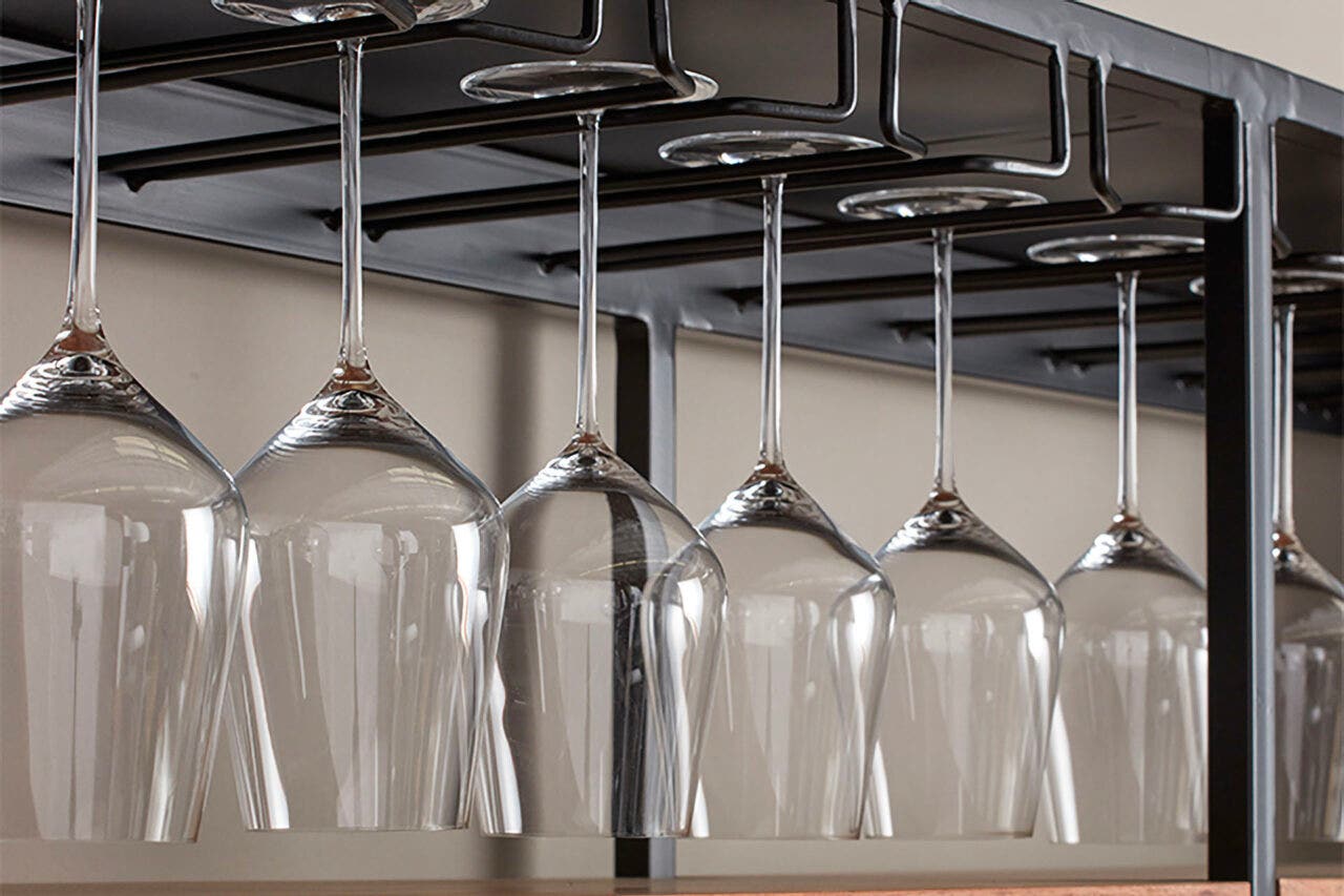 Close up on a wine rack
